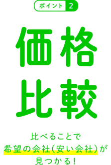 価格比較 比べることで希望の会社(安い会社）が見つかる！